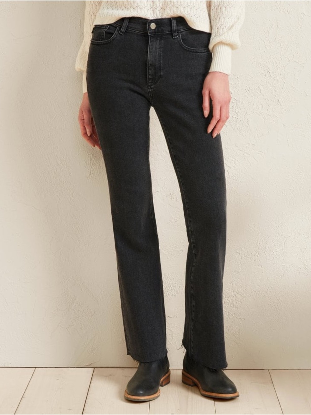 NWOT DL1961 Black High Rise Skinny Ankle Jeans 30 Raw Hem